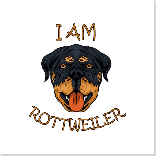 dog rottweiler dog I am rottweiler Wall Art by wahyuart21